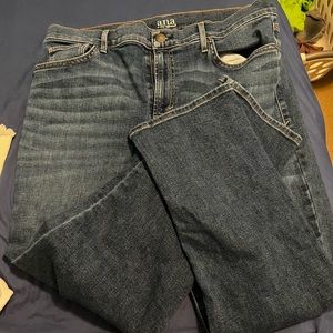 A.n.a high rise straight jeans dark wash